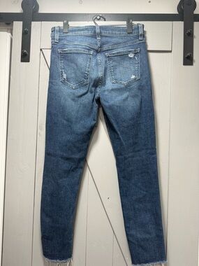 Joe's Jeans Skinny Denim in Medium Blue with Subtle Distress